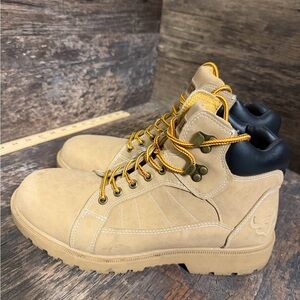 Texas Steer Men's Tan Leather Boots with Black Collar